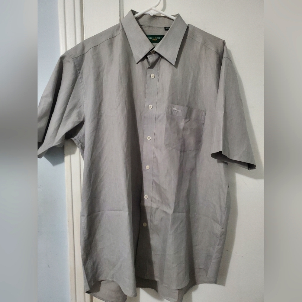 Vintage Crocodile Men's Button Up Shirt 17.5